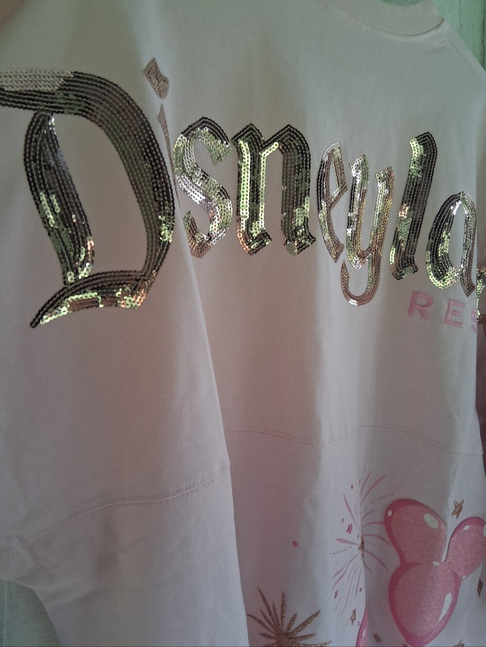 Disney Pink Sequin 'Disneyland' Mickey Balloons Long Sleeve Jersey - Picture 6 of 13